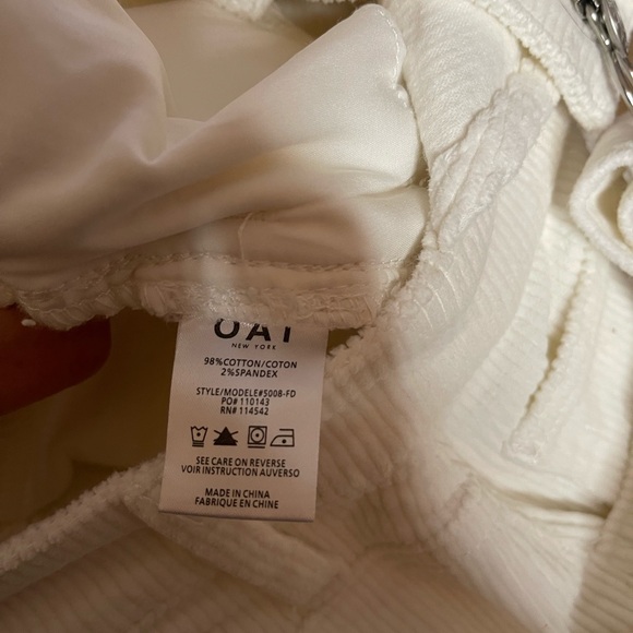 🌈NWT Oat Women's Corduroy Overall Jumper Dress White Size 8 - Picture 7 of 7